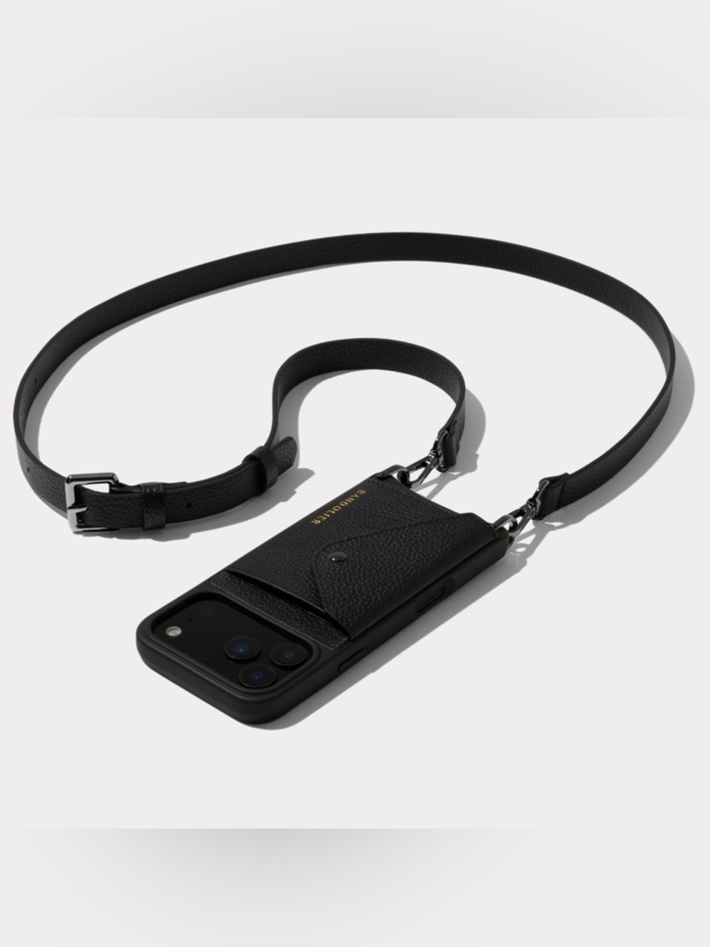 Bandolier Hailey Black Leather Crossbody Phone Case iPhone 14 Pro Max